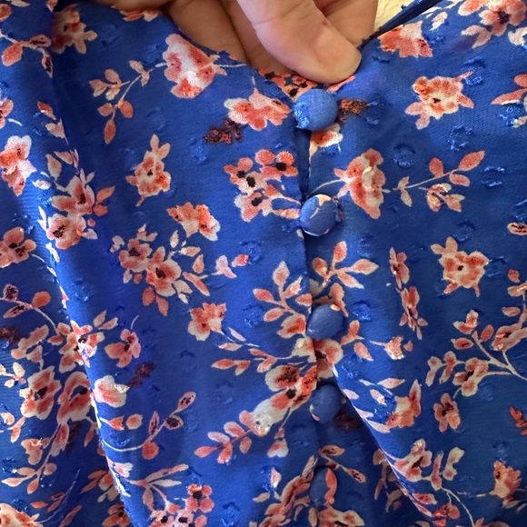 Blue Floral Women's Dress - Picture 3 of 5